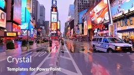  Presentation with times square - Presentation with new-york-city-august-27 background and a violet colored foreground