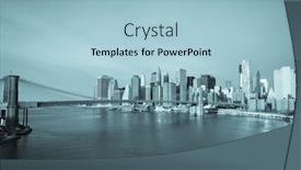  Presentation with brooklyn - Audience pleasing presentation design consisting of new york city brooklyn bridge with lower manhattan background - split toned backdrop and a light blue colored foreground