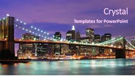  Presentation with brooklyn - Beautiful slides featuring new york city brooklyn bridge backdrop and a violet colored foreground