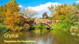  Presentation with taxi cabs new york city - Audience pleasing PPT theme consisting of new york city central park backdrop and a tawny brown colored foreground