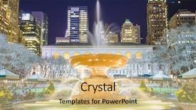  Presentation with manhattan - Presentation design having new york city cityscape at bryant park in manhattan background and a lemonade colored foreground