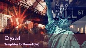  Presentation with new york city - Slides having new york city collage including background and a tawny brown colored foreground