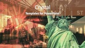  Presentation with liberty - PPT layouts featuring new york city collage including background and a red colored foreground