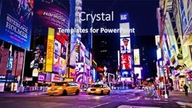  Presentation with busy street - Presentation theme featuring new-york-city-dec-28 background and a navy blue colored foreground