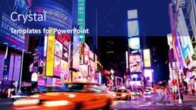  Presentation with busy street - Beautiful presentation theme featuring new-york-city-dec-28 backdrop and a navy blue colored foreground