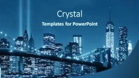  Presentation with tribute - Beautiful theme featuring new-york-city-downtown-brooklyn backdrop and a ocean colored foreground