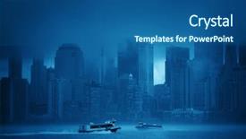  Presentation with taxi cabs new york city - Cool new PPT theme with new york city downtown business backdrop and a ocean colored foreground