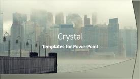  Presentation with foggy - Presentation theme with new-york-city-downtown-business background and a gray colored foreground