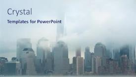  Presentation with new york city - Theme consisting of new-york-city-downtown-business background and a sky blue colored foreground