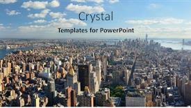  Presentation with new york city - Amazing PPT layouts having new-york-city-downtown-skyline backdrop and a light blue colored foreground