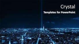  Presentation with tribute - Audience pleasing theme consisting of new-york-city-downtown-skyline backdrop and a black colored foreground