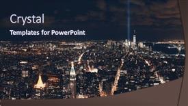  Presentation with tribute - Cool new presentation theme with new-york-city-downtown-skyline backdrop and a wine colored foreground