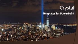  Presentation with tribute - Amazing theme having new-york-city-downtown-skyline backdrop and a wine colored foreground