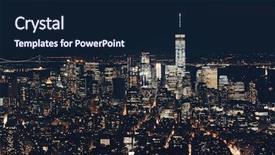  Presentation with new york night - Cool new presentation design with new york city downtown skyline backdrop and a  colored foreground