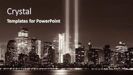  Presentation with tribute - Theme consisting of new-york-city-downtown-urban background and a wine colored foreground