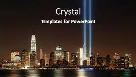  Presentation with tribute - Beautiful PPT layouts featuring new-york-city-downtown-urban backdrop and a wine colored foreground