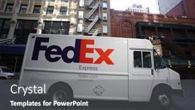  Presentation with delivery van - Presentation featuring new-york-city-feb-25 background and a dark gray colored foreground