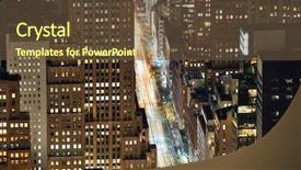  Presentation with new york night - Colorful slides enhanced with new york city fifth avenue backdrop and a tawny brown colored foreground
