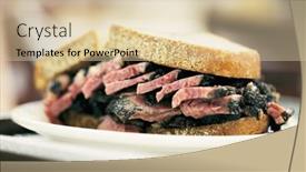  Presentation with new york city - Audience pleasing PPT layouts consisting of new-york-city-food-pastrami backdrop and a lemonade colored foreground