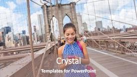  Presentation with brooklyn bridge - Theme having new york city for social background and a coral colored foreground