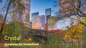  Presentation with new season - Presentation design with new-york-city-from-central background and a tawny brown colored foreground