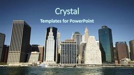  Presentation with taxi cabs new york city - Presentation theme consisting of new york city from river background and a ocean colored foreground