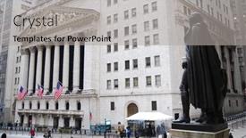  Presentation with wall street stock - PPT theme having new-york-city-jan-1 background and a light gray colored foreground