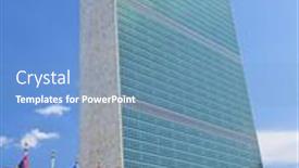  Presentation with united nations - Presentation design featuring new-york-city-june-28 background and a teal colored foreground