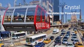  Presentation with tram - Slide deck having new-york-city-june-28th background and a teal colored foreground