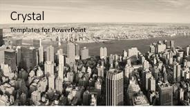  Presentation with new york city - Presentation theme having new york city manhattan aerial background and a  colored foreground