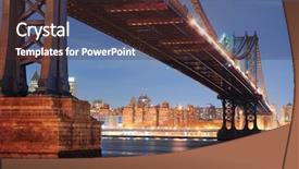  Presentation with new york city - Presentation theme enhanced with new york city manhattan bridge background and a  colored foreground
