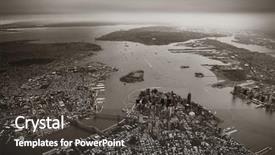  Presentation with new york city - Colorful slides enhanced with new-york-city-manhattan-downtown backdrop and a dark gray colored foreground