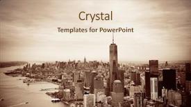  Presentation with new york city - Slides having new york city manhattan downtown background and a lemonade colored foreground