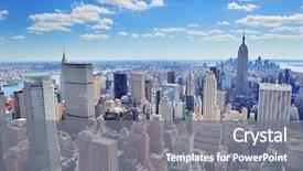  Presentation with manhattan - Cool new slide deck with new york city manhattan midtown backdrop and a gray colored foreground