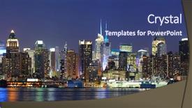  Presentation with new york city - Presentation design enhanced with new york city manhattan midtown background and a ocean colored foreground