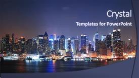  Presentation with taxi cabs new york city - Slides having new york city manhattan midtown background and a ocean colored foreground