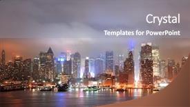  Presentation with times square - Audience pleasing PPT theme consisting of new york city manhattan midtown backdrop and a gray colored foreground