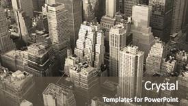  Presentation with manhattan - Colorful slide deck enhanced with new york city manhattan skyline backdrop and a dark gray colored foreground