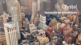  Presentation with new york city subway station - Audience pleasing presentation design consisting of new york city manhattan skyline backdrop and a  colored foreground