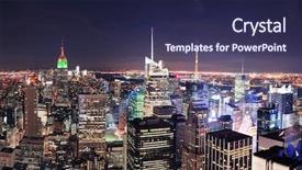  Presentation with new york night - Audience pleasing PPT layouts consisting of new york city manhattan skyline backdrop and a  colored foreground
