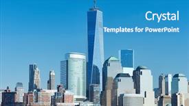  Presentation with manhattan - Amazing presentation design having new york city manhattan skyline over hudson river viewed from new jersey backdrop and a teal colored foreground