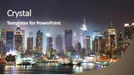  Presentation with new york night - Colorful slide deck enhanced with new york city manhattan skyline backdrop and a dark gray colored foreground