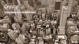  Presentation with busy street - PPT theme enhanced with new york city manhattan street background and a violet colored foreground