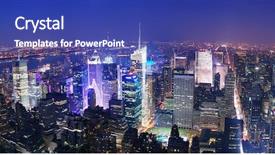  Presentation with new york city - PPT theme enhanced with new york city manhattan times background and a ocean colored foreground