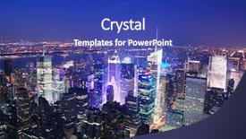  Presentation with times square - Slides with new york city manhattan times background and a royal blue colored foreground