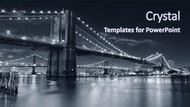  Presentation with brooklyn bridge - Audience pleasing theme consisting of new york city manhattan backdrop and a wine colored foreground