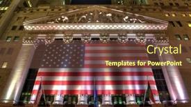  Presentation with stock exchange - Colorful presentation design enhanced with new-york-city-may-27 backdrop and a tawny brown colored foreground