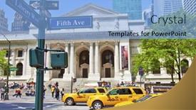  Presentation with avenue - Audience pleasing presentation theme consisting of new-york-city-may-6 backdrop and a light blue colored foreground