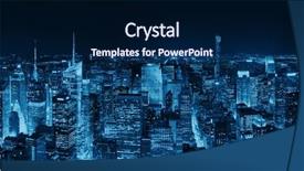  Presentation with new york night - Beautiful PPT layouts featuring nyc - new york city midtown skyline backdrop and a navy blue colored foreground