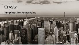  Presentation with new york city - Beautiful slide set featuring new york city midtown skyline backdrop and a light gray colored foreground